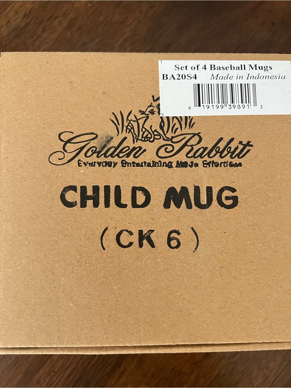 Golden Rabbit Child Baseball Mug Set - Picture 3 of 3